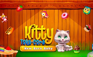 Kitty takes care of the newborn baby